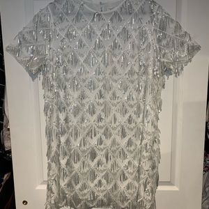 White sequined swing dress